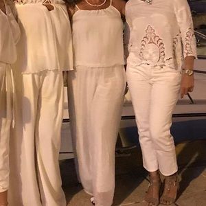 White silk jumpsuit